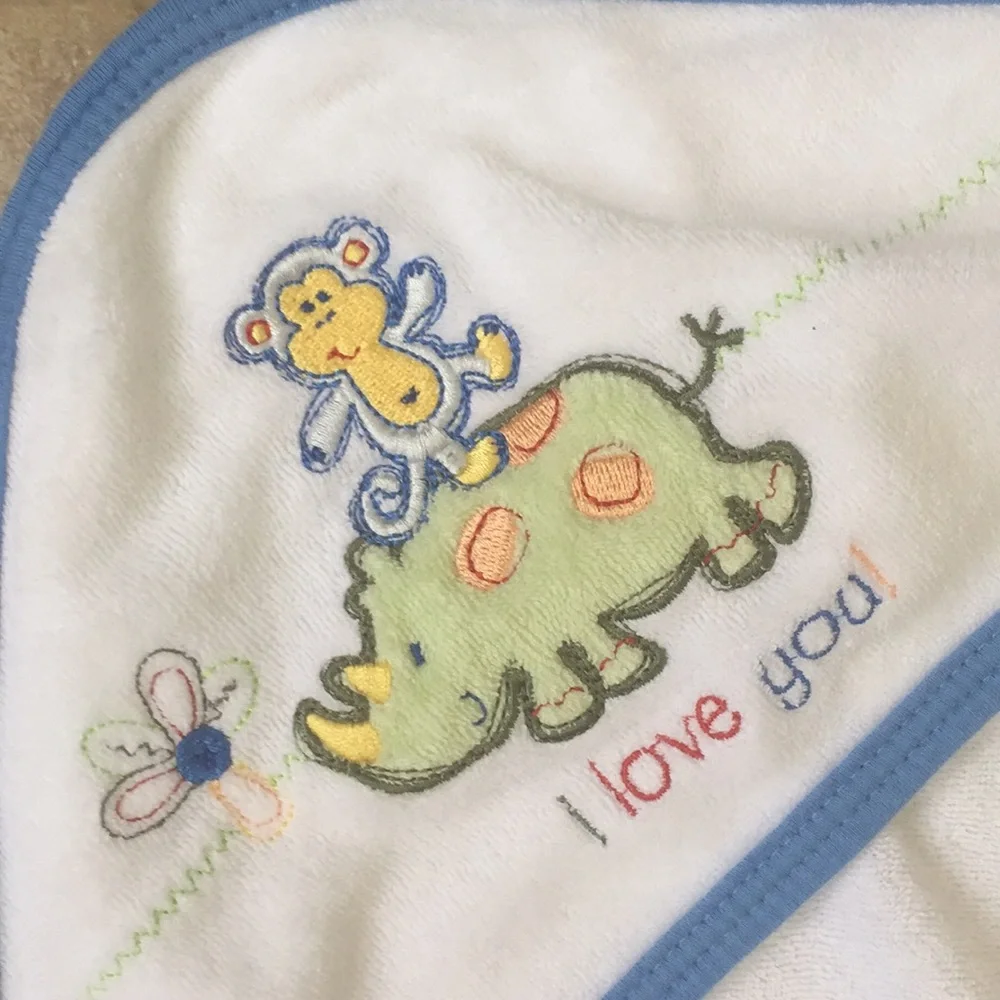 Gerber Baby Monkey Rhino Butterfly Hooded Towel and Washcloth